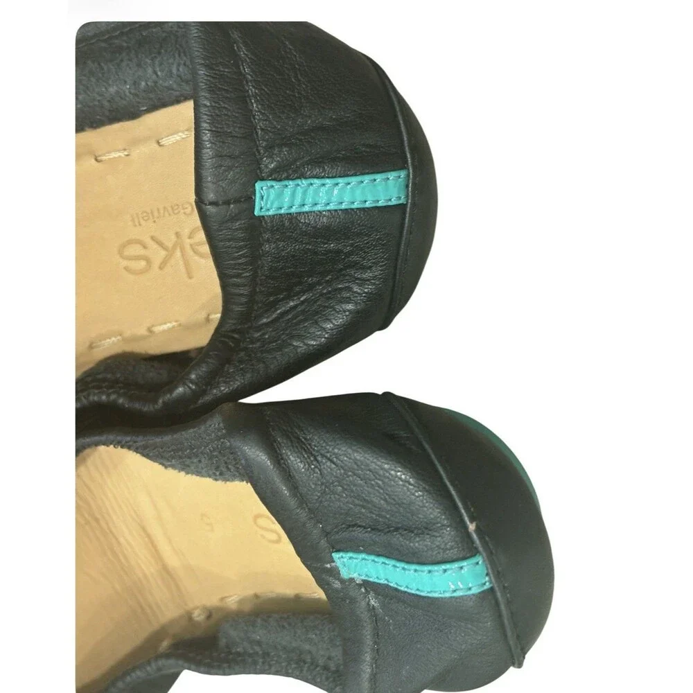 Tieks By Gavrieli Womens Ballet Flat Leather Shoes Slip On Black Size US 5